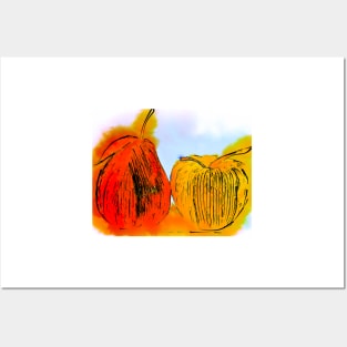 Pear And Apple Watercolor Posters and Art